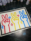 Red, Yellow & Blue Peace Sign Drawing! 