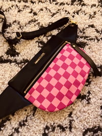 Image 3 of Pink checkered crossbody 