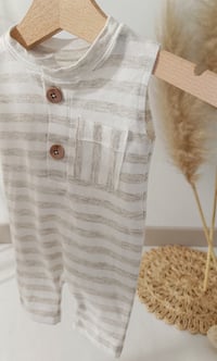 Image 2 of Newborn boy onesie for photoshoot | Jeremy | melange stripes