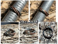 Image 3 of Pounded Copper Wire Rings Choose Your Size