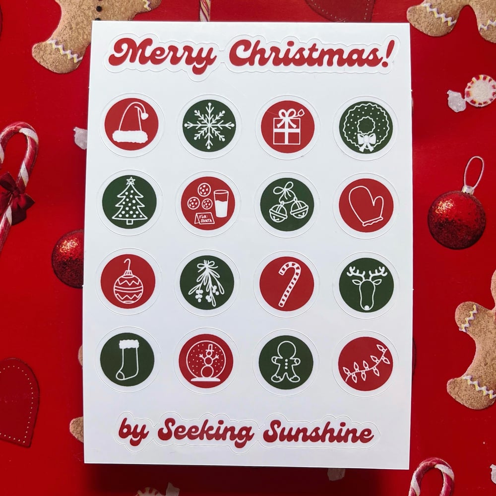 Image of christmas sticker sheet