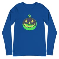 Image 13 of Long Sleeve Tee (Adult M/F) - Jack O Lantern Vintage Green-Black