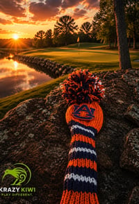 Image 2 of Auburn Tigers AU custom Golf Club Cover hand knit logo College football fan  gift