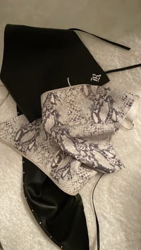 Image 6 of R LEATHER BANDANA SCARF