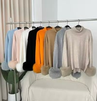 Image 1 of Roll Neck Fox Cuff Jumper