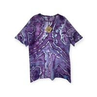 Image 1 of L Adult Combed Cotton Tee in Purple Haze Geode Ice Dye