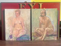 Image 1 of Two Oil Figure Studies on Canvas Board
