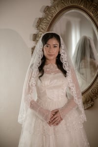 Image 2 of 1950s Tiered Embroidered Lace 