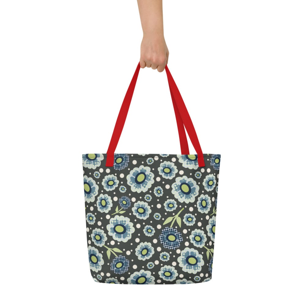 Image of Flower power Beach Bag Dark