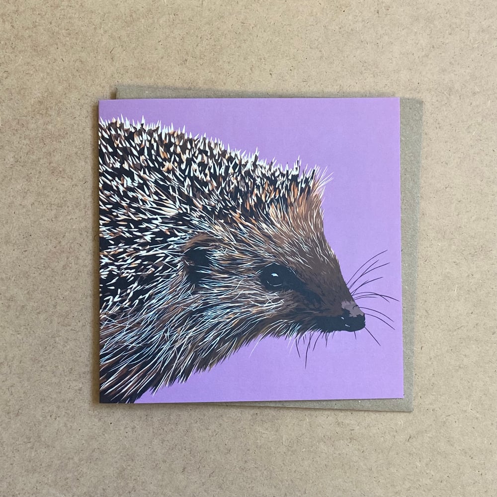 Image of Hedgehog PINK Greetings Card