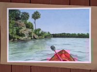 Image 1 of 24x16 'Cedar Lake From the Kayak' Print
