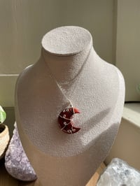 Image 4 of Red Obsidian Silver Moon  Necklace