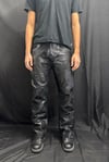 Mixed leather pants