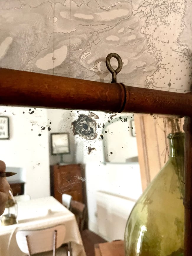 Antique faux bamboo mirror