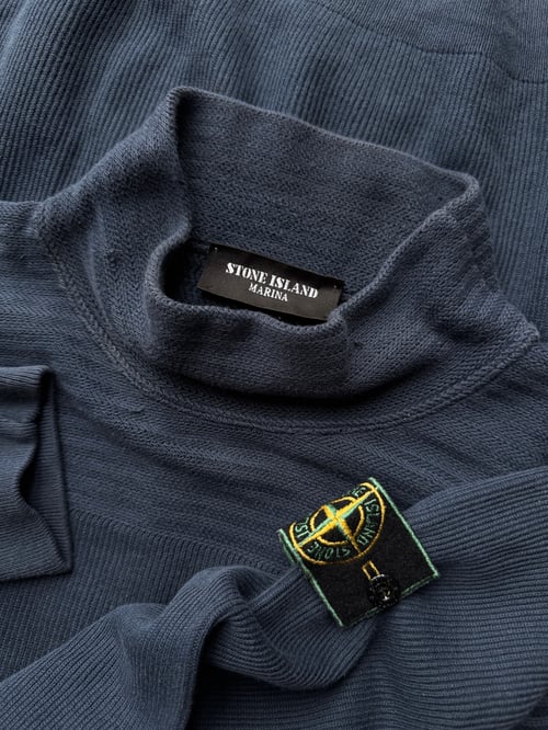 Image of 1988 Stone Island Marina Black Label mock neck sweatshirt, size XL