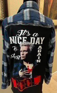 Vintage Blue/Black/White Flannel Shirt Billy Idol
