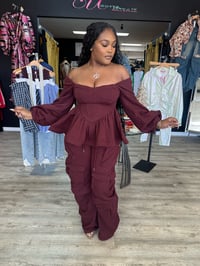 Cranberry Peplum Set