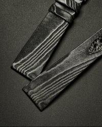 Image 4 of Black Tie Extra Thin Moiré Watch Strap