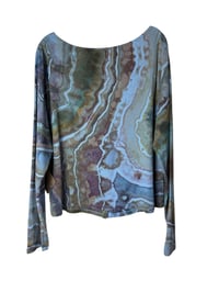 Image 7 of ♻️ UPCYCLED XXL Rib Knit Button Top / Cardigan in Earthy Geode Ice Dye