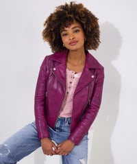 Image 2 of Bianca Leather collared Jacket