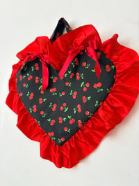 Image 3 of 🍒 Cherry Kisses Heart Handheld Bow Bag