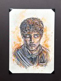 Image 3 of Will the Wise 5x8 Original Color Pencil, Ink And Watercolor Plus Dice and Dice Bag