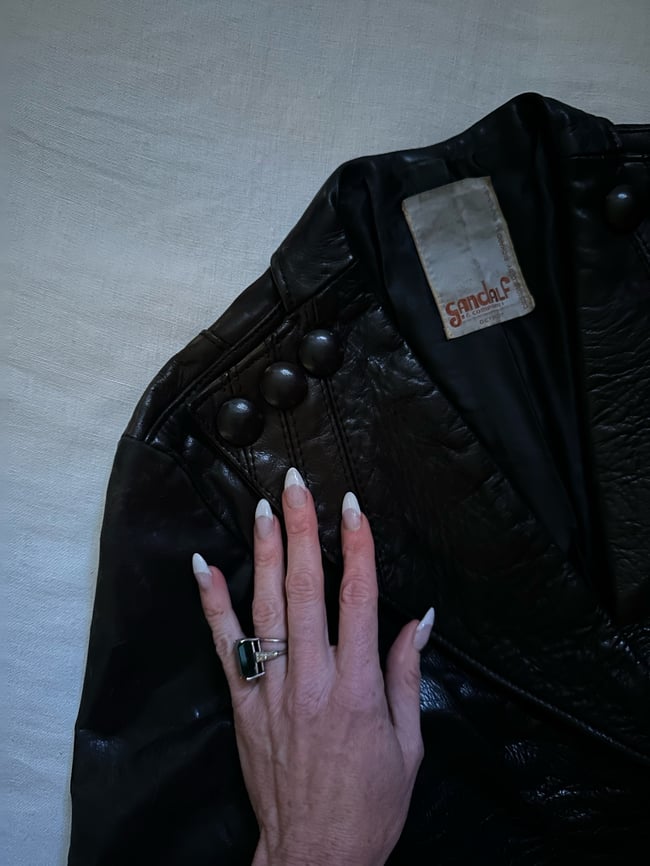 70s Gandalf the leather wizard detroit rock and roll leather jacket