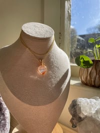 Image 1 of Gold Fire Quartz Heart  Crystal necklace