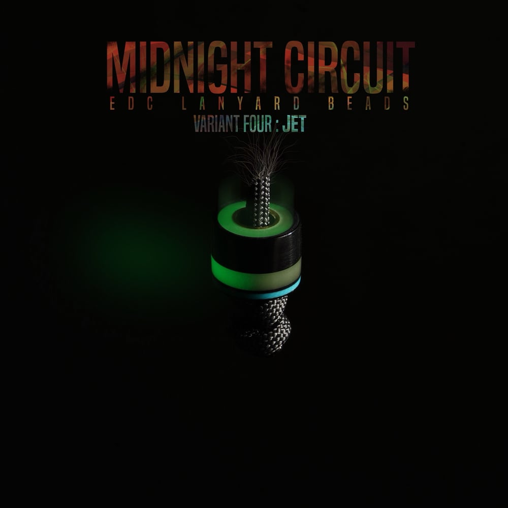 Midnight Circuit: Jet variant EDC lanyard bead (GLOW)