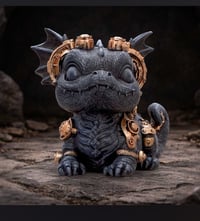 Image 1 of Gearling Black Steampunk Dragon 14.6cm