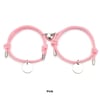 (2) Pink Handmade knitting Heart Magnetic Stainless pendant Couple Bracelet