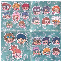 Image 1 of Digimon Adventure, Adventure 02, Tamers, Frontier cute scribbly matte vinyl die cut stickers