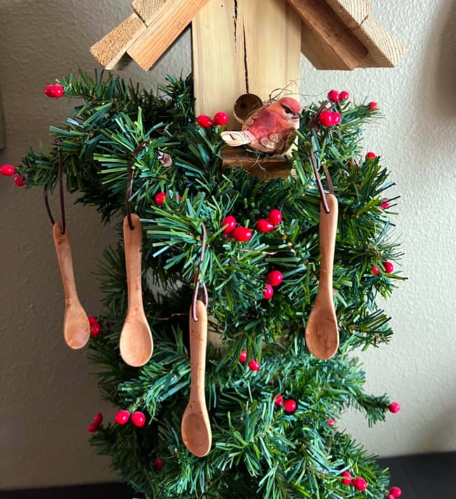 Birdseye maple spoon ornament