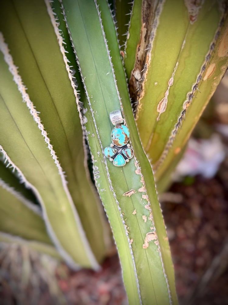 Image of Mine #8 Turquoise Cluster Pendant (1)
