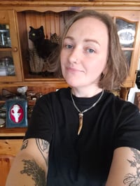 Image 4 of Garnet and deer antler pendant