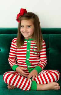 Image 1 of RED/WHITE STRIPE CHRISTMAS PJ