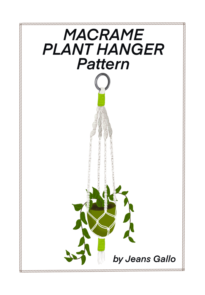 Image of Macramé Plant Hanger Pattern With Supplies