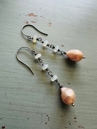 Image 7 of baroque pearl and opal earrings