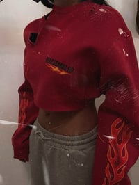 Image 3 of R Flame cropped Crew neck 