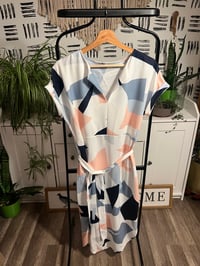 Image 1 of printed belted dress