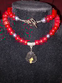 Image 2 of Chrome & Red Queen Necklace and Bracelet set