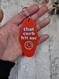 Image 2 of Curb Hit Me Retro Motel Keychain