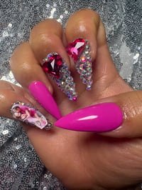 Image 13 of “Choose Your Style: Long Square photo Gel Press-On Nails  medium square or stiletto 