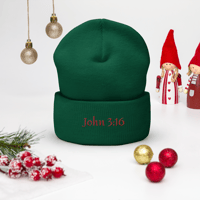 Image 19 of Cuffed Beanie (John 3:16)
