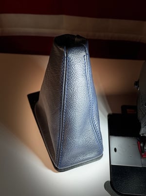 Image of Navy blue leather shift boot 