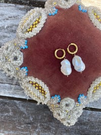 Image 1 of Peony Pearl Hoops