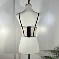 Image 4 of F21 sheer lace black and beige bra camisole top