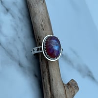 Image 1 of Sterling Silver Moonstone And Red Jasper Celestial Ring