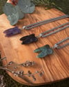 CRYSTAL TEETH // Stainless Steel // Wheat Chain // Necklace