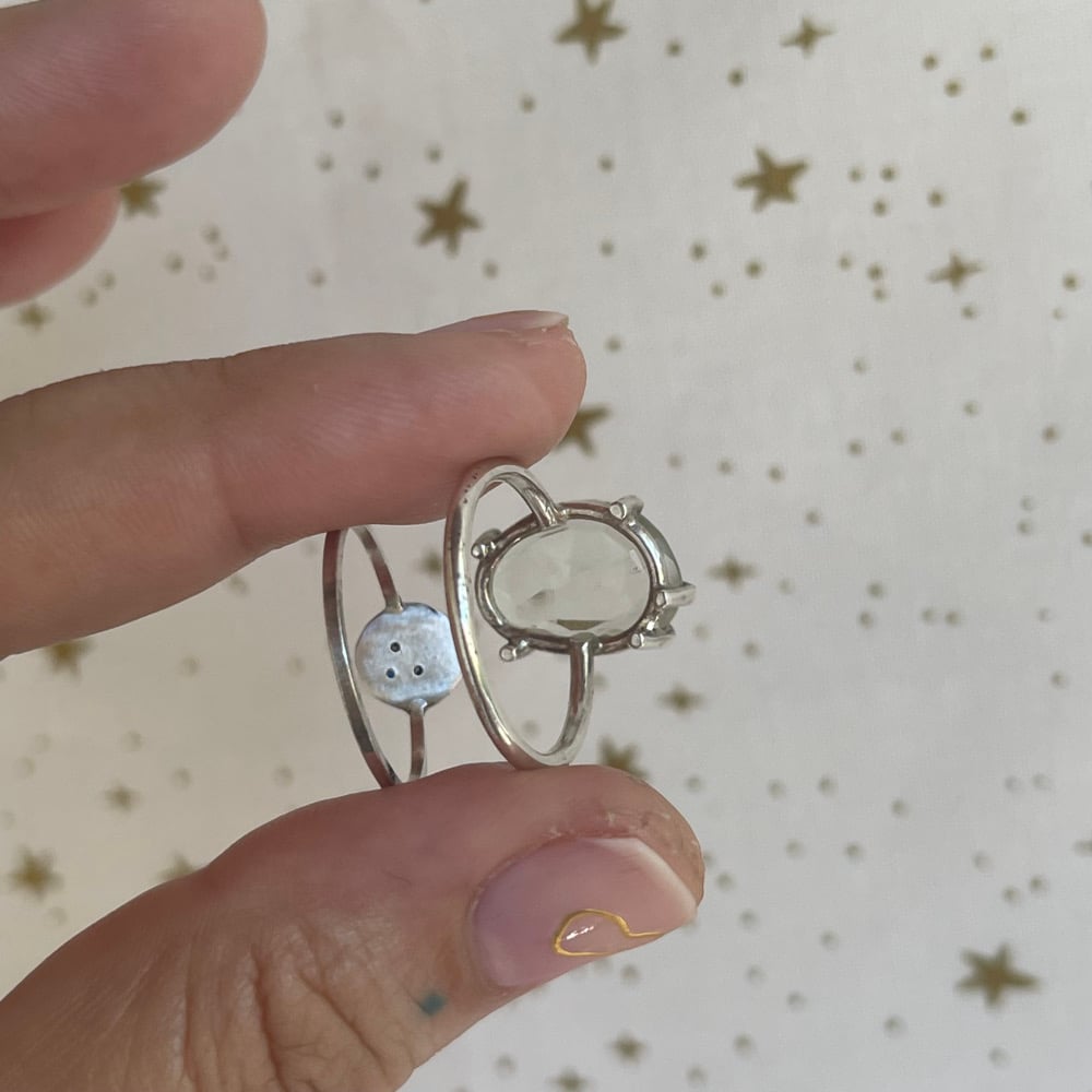 Image of green moon ring set